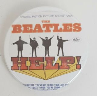 The Beatles Help 1.  5 Inch Badge John Lennon Paul Mccartney George Harrison
