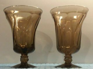 Vintage Fostoria Brown Jamestown Ice Tea Goblets Glasses