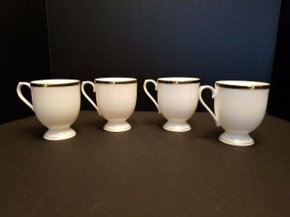 Academy By Mikasa Bone China.  Set Of 4 Footed Coffee Cups.