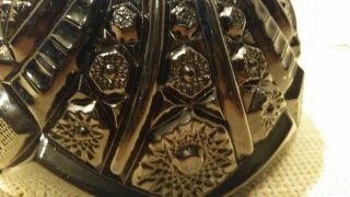 Vintage Tiara Indiana Glass Black Serving Bowl Monarch Daisy Pattern Mid Century 2