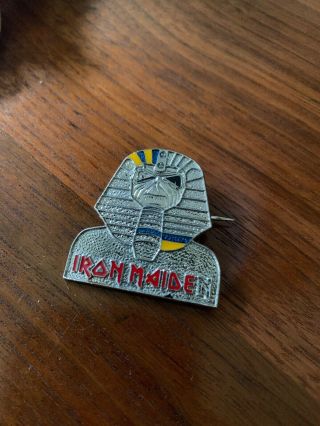 Iron Maiden Powerslave 1984 Rare Metal Pin Badge