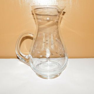 Princess House Heritage Etched Floral Crystal Cat Tail Beverage Pitcher
