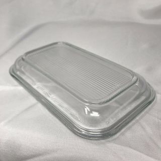 Arcoroc France Clear Glass Ribbed Replacement Lid For Refrigerator Dish Vintage