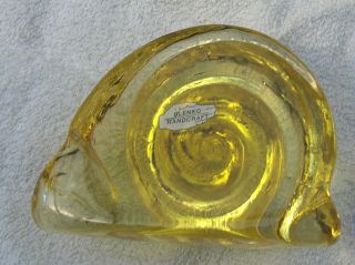 Glass Snail Marked Blenko Handcraft,  Paperweight Or Book End