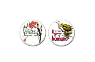 2 X The Little Shop Of Horrors Movie Buttons (pins,  Badges,  Horror,  25mm)