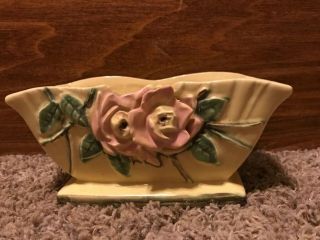 Vintage Mccoy Art Pottery Wild Rose Window Box Planter Circa 1950