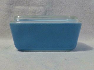 Vintage Pyrex 502 1 1/2 Pint Blue Refrigerator Dish W/lid - Awesome - Look