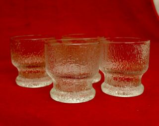 Indiana Glass Crystal Ice Set Of 4 Old Fashion Glasses,  On The Rocks,  Juice
