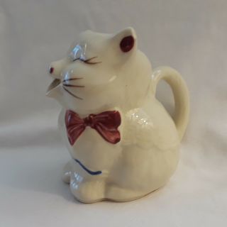 Vintage SHAWNEE Art Pottery U.  S.  A.  PUSS ' N BOOTS Kitty Cat Creamer MILK PITCHER 3