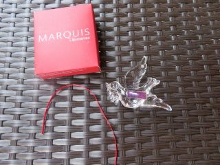 Signed Marquis Waterford Crystal Christmas Dove Ornament Nib