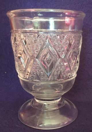 Eapg Antique Pattern Glass Grand Spooner Bryce Higbee 1880s Diamond Spoon Holder
