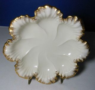 Vintage Lenox Mid - Century Oyster Plate,  Old Green Mark,  Usa Made,  10 In. ,  Vgc