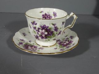 Aynsley Fine English Bone China Tea Cup And Saucer / Violette