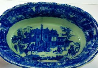 Vintage Victoria Ware Ironstone Ceramic Porcelain Blue Bowl Dish with Handles 2