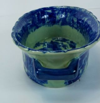 Vintage Victoria Ware Ironstone Ceramic Porcelain Blue Bowl Dish with Handles 4