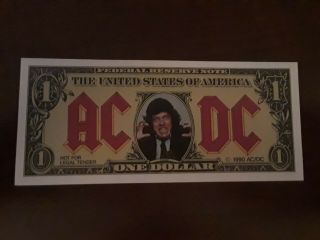 Ac/dc Dollar Bill 1990 Angus Young Money Talks