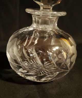 Heavy Glass with Etched Daisy Glass Perfume / Scent Bottle – Possibly Heisey? 3