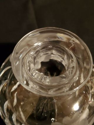 Heavy Glass with Etched Daisy Glass Perfume / Scent Bottle – Possibly Heisey? 5