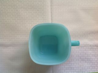 rare antique vtg Glasbake Lipton Aqua - Green Square Mugs / Soup Cup Bowl - - SH 3