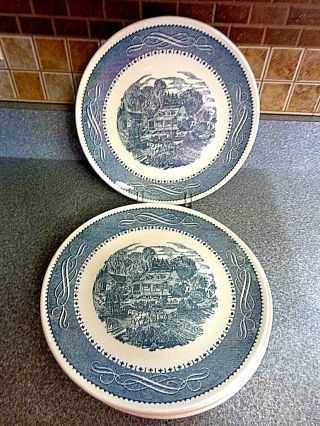 Set Of 4 Currier Ives Taylor Ironstone Dinner Plate 10 3/8 " Dia