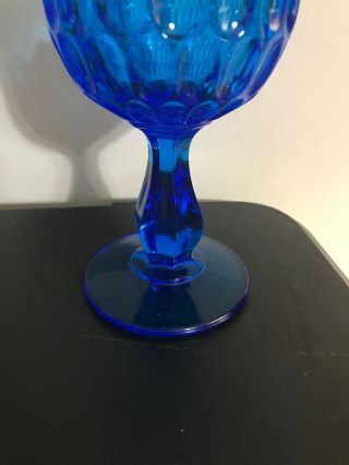 Fenton Thumbprint Colonial Blue Water Goblets 6.  5” 4