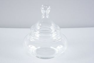 Vintage Clear Glass Covered Candy Dish