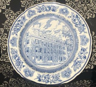 Wedgwood Yale University Blue Connecticut Hall 1752 Transfer Ware Plate 1949