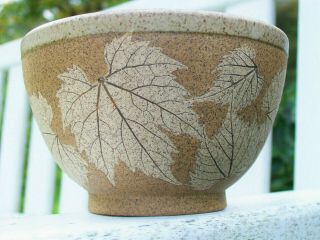 July 1996 Wizard Of Clay Bristoleaf Clay Pottery Small Bowl Maple Leaf Stoneware