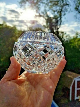 Vtg.  Irish Rose Clear Diamond Cut Crystal Small Accent Bowl 4 " Wide X 3 " Tall