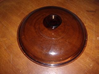 Pyrex Vision Corning Ware Amber Replacement Lid 10 3/8” Brown