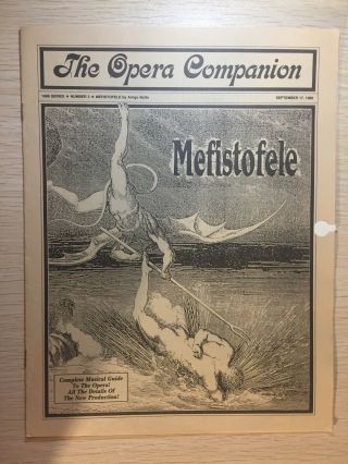 1989 San Francisco The Opera Companion Guide Mefistofele By Arrigo Boito