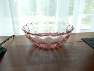 Vintage Jeannette 7 " Bowl Pink Windsor Cube Depression Glass