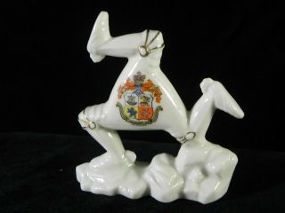 Shelley 351 Crested Porcelain China " Legs Of Man " Douglas Crest 92 Mm Exc Cond