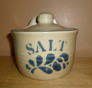 Pfaltzgraff Pottery Folk Art Salt Box With Lid Hanging Hole 560 Euc