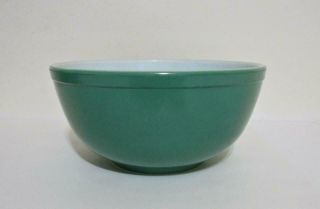 Vintage Pyrex 403 Primary Green Mixing Bowl " Big Size " 4 " Tall 8 1/2 " Dia.
