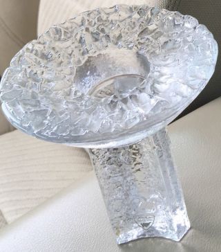 Orrefors Sweden Olympic Torch Crystal Art Glass Candle Holder - Lars Hellsten
