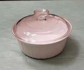 Corning Ware Corelle French White 1.  6 L Ribbed Round Casserole F - 5 - B With Lid
