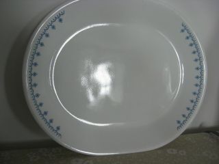 Corelle SNOWFLAKE BLUE oval serving platter 12 1/2 