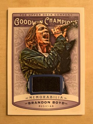 Brandon Boyd Incubus 2019 Ud Goodwin Champions Memorabilia Relic Card