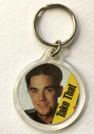 Take That - Robbie Williams - Old Og Vtg 80/90`s Acrylic Keyring Keychain