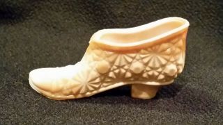 Vintage Joe St.  Clair Caramel Swirl Slag Glass Shoe 3 1/4 " L X 1 5/8 " H