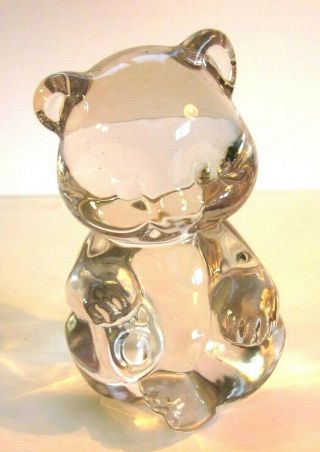 Vintage Fenton Clear Glass Crystal 3 1/2 " Sitting Bear Figure