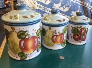 3 - Piece Canister Set Of The " Black Forest Fruits " Pattern By Heritage