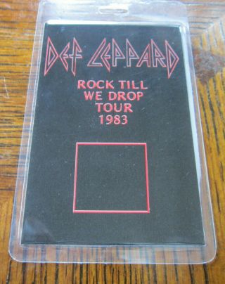 1983 Def Leppard Rock Till We Drop Tour Concert Tour Backstage Pass Wording