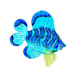 Handmade Animal Figurine Art Glass Blown Beautyfull Blue Fish Figurine Best Gift