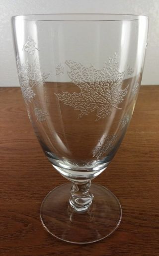 Vintage Fostoria Sylvan Pattern Maple Leaf Iced Tea Glass (es) Stem 6060