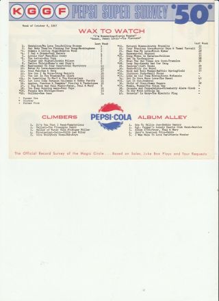 Kggf Coffeyville Radio Music Survey 10/8/67 Stones 1 45 Bobbie Gentry 1 Lp