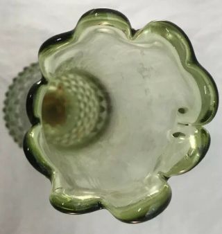 Fenton Art Glass Colonial Green Hobnail Swung 15” Vase Base 3 3/8” 4