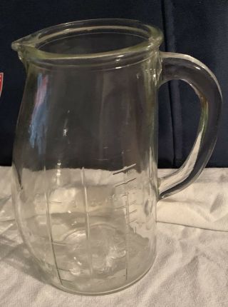 Vintage Pyrex Glass 1 Quart 4 Cup Baby Formula Milk Measuring Pitcher Cup Bottle