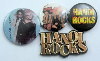 Hanoi Rocks Badges 4 X Vintage Hanoi Rocks Pin Badges Metal